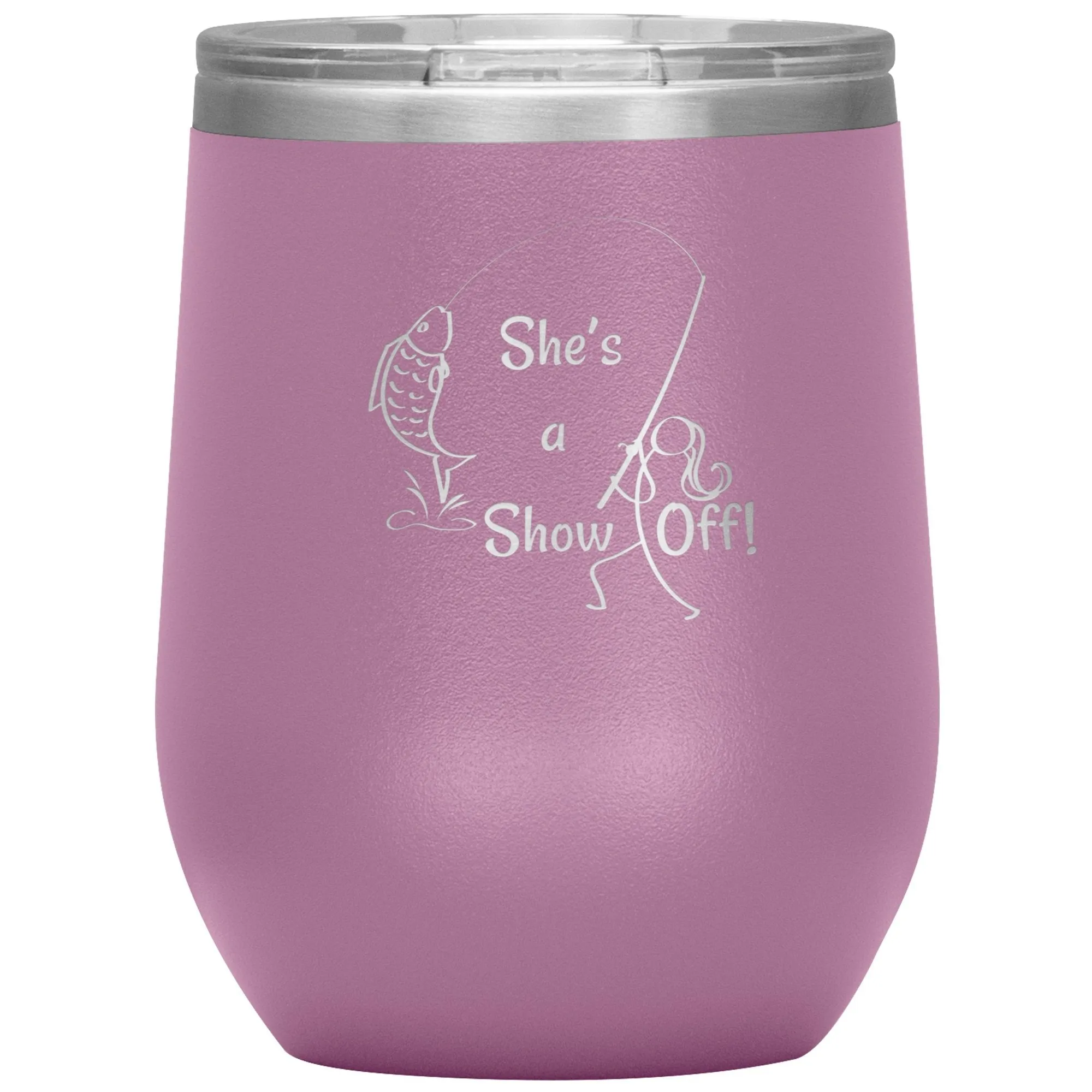 She's a Show Off, 12 oz Wine Tumbler