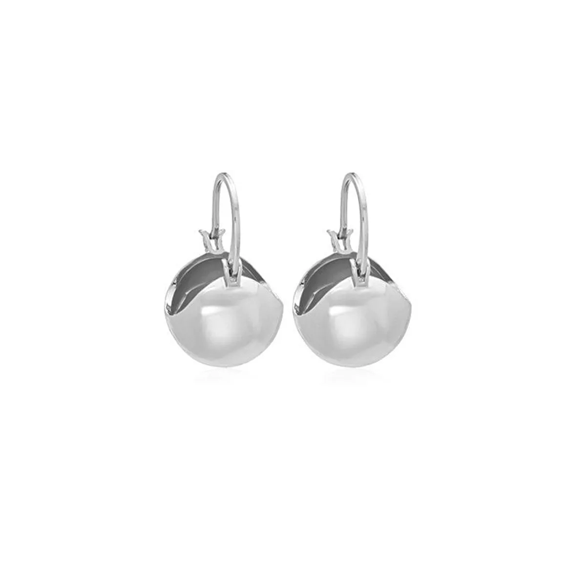 Silver-Plated Ball Huggie Earrings