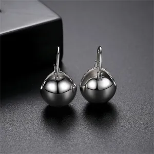 Silver-Plated Ball Huggie Earrings