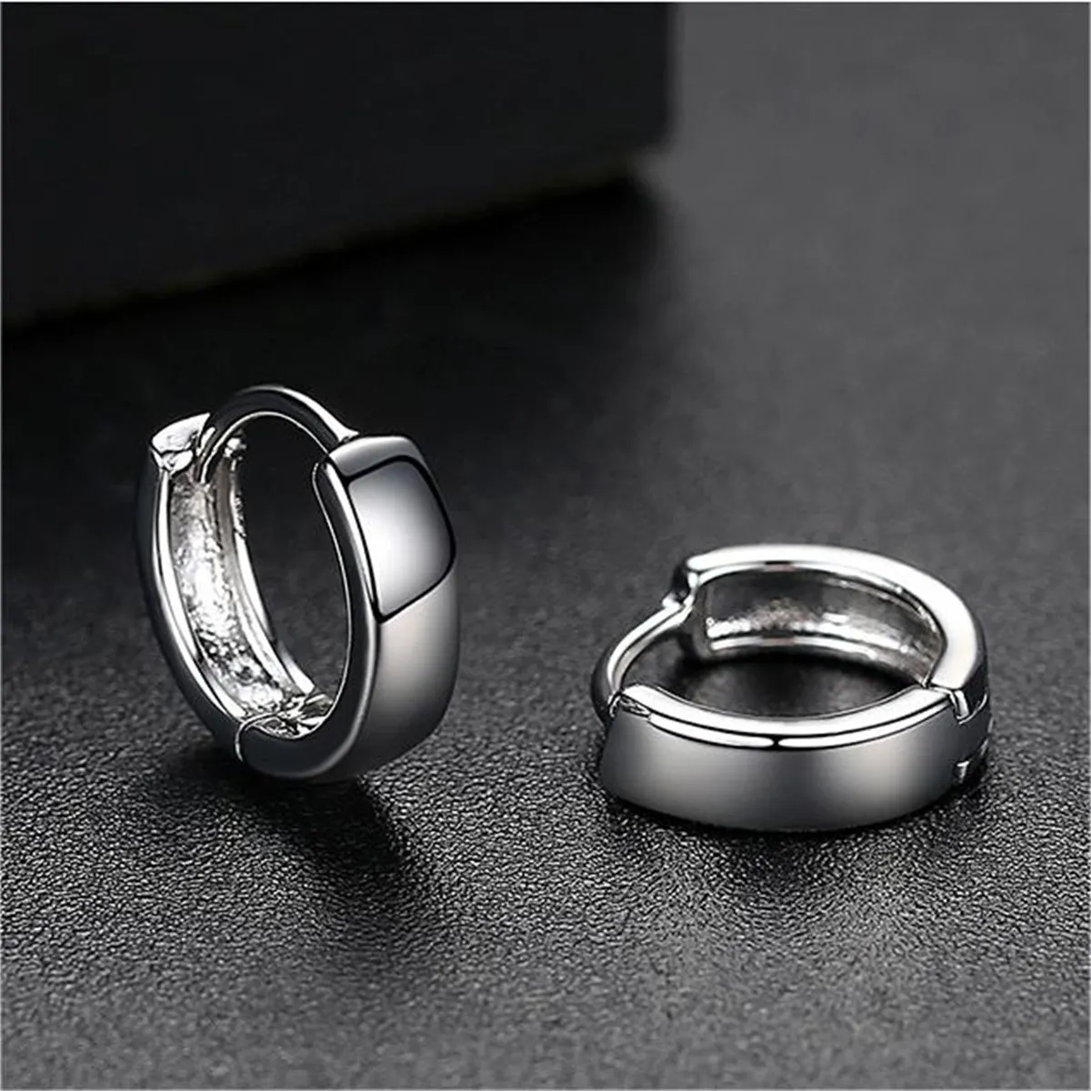 Silver-Plated Huggie Earrings