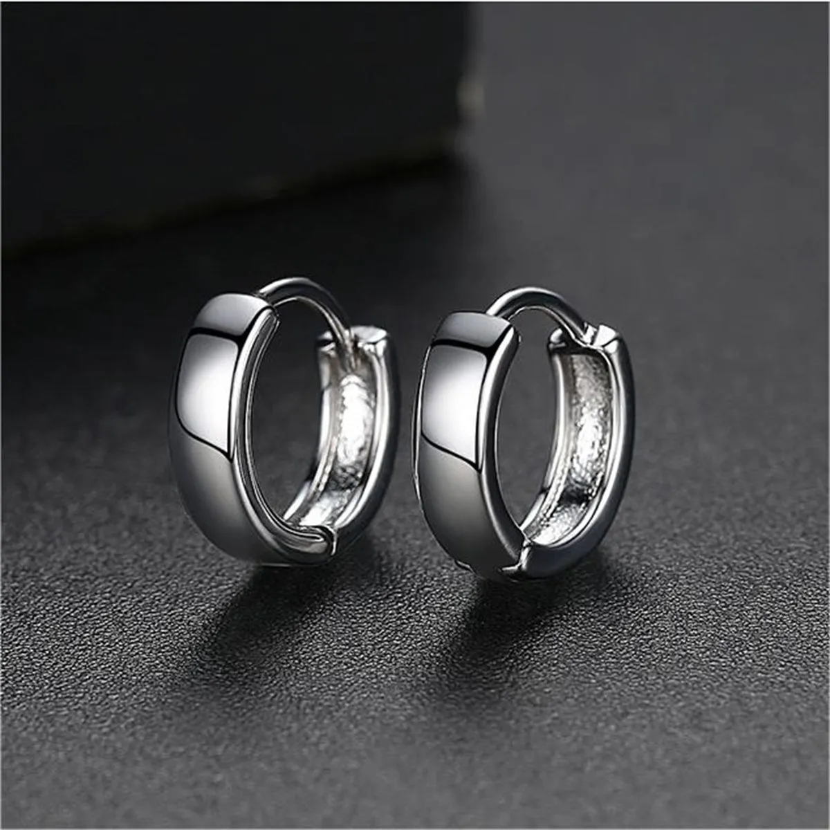 Silver-Plated Huggie Earrings