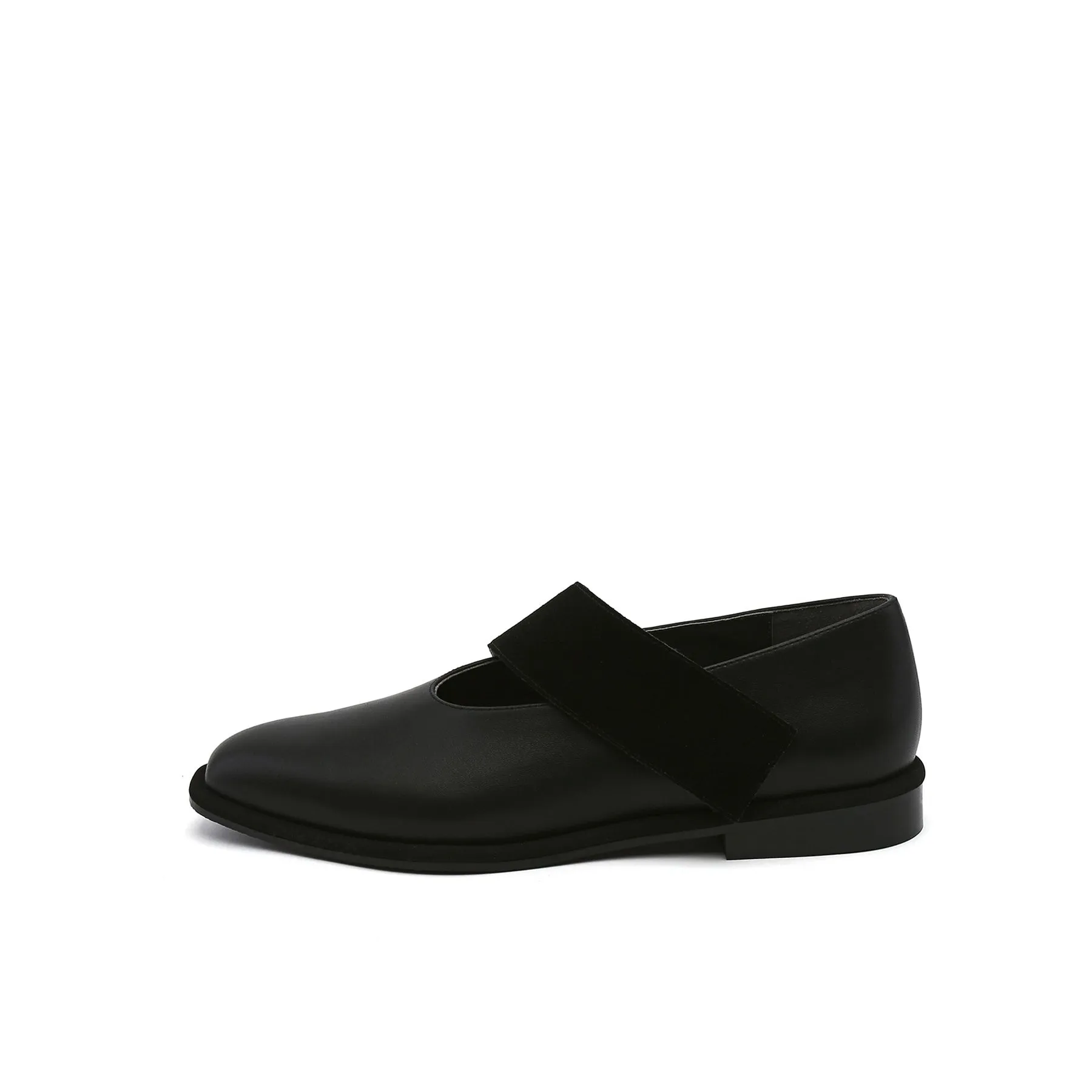 Simple As Comfort Leather Flat - Black