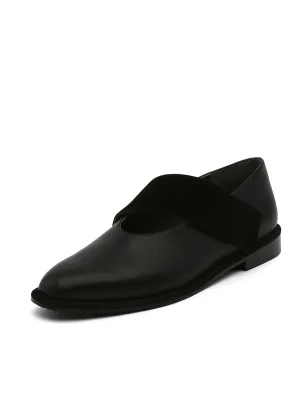 Simple As Comfort Leather Flat - Black