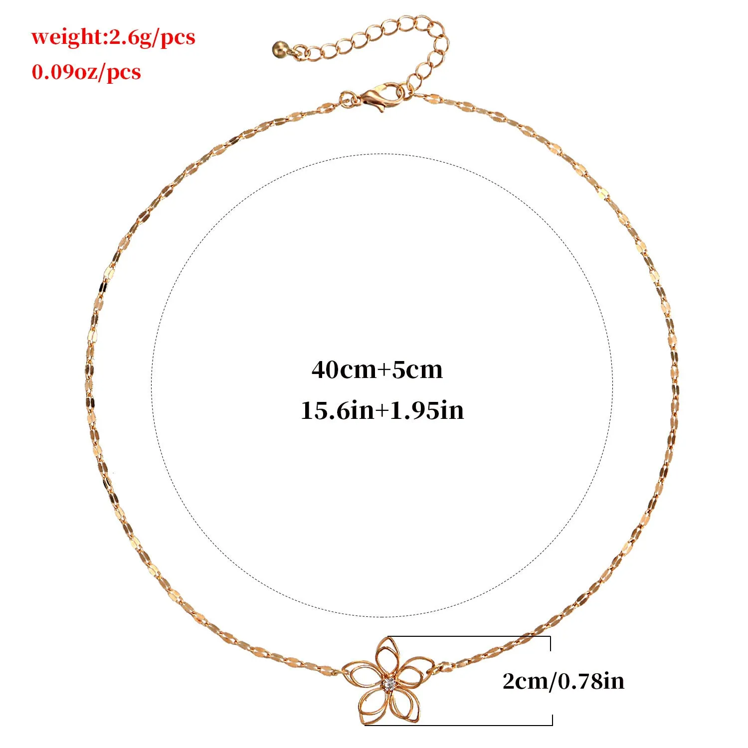 Simple Clavicle Chain Hollow Lotus Necklace Women