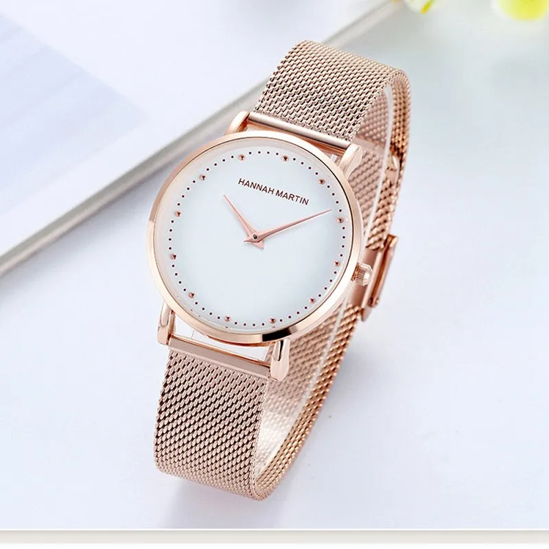Simple Dial Mesh Strap Women's Watch