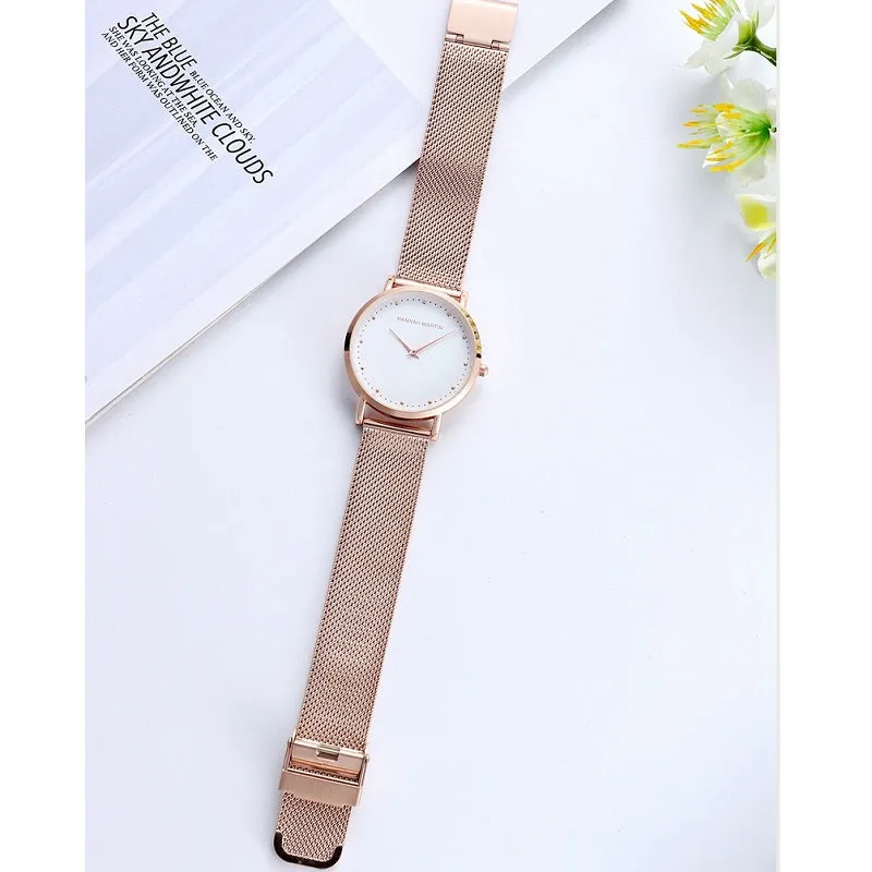 Simple Dial Mesh Strap Women's Watch