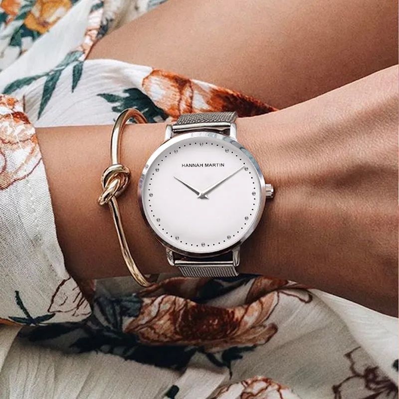 Simple Dial Mesh Strap Women's Watch