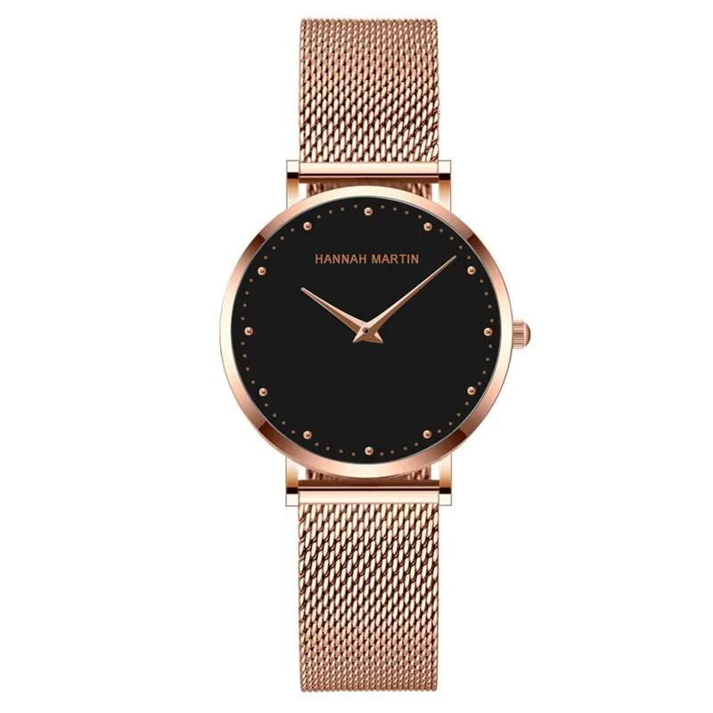 Simple Dial Mesh Strap Women's Watch