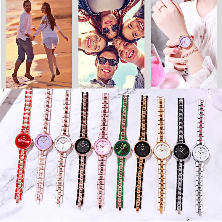 Simple Dial Steel Strap Women's Watch