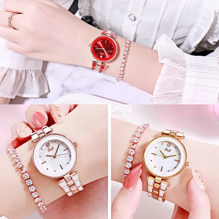 Simple Dial Steel Strap Women's Watch