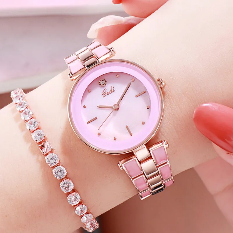 Simple Dial Steel Strap Women's Watch