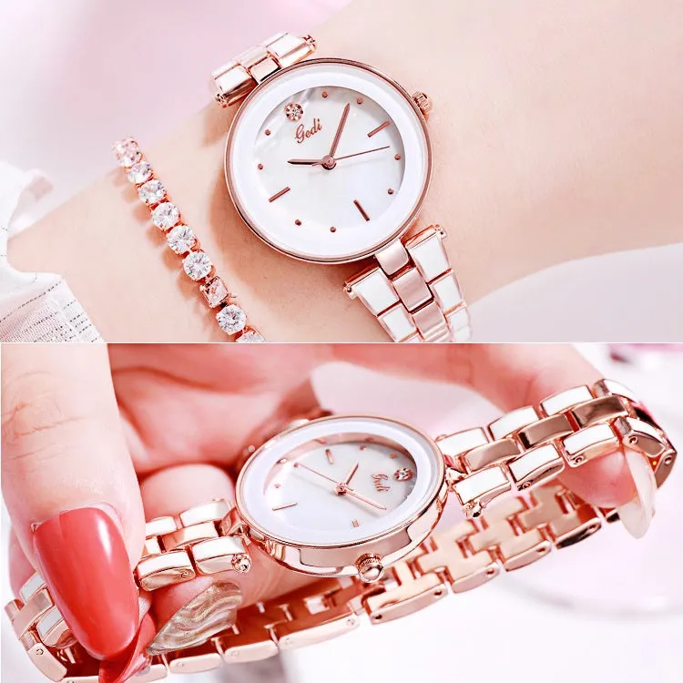 Simple Dial Steel Strap Women's Watch