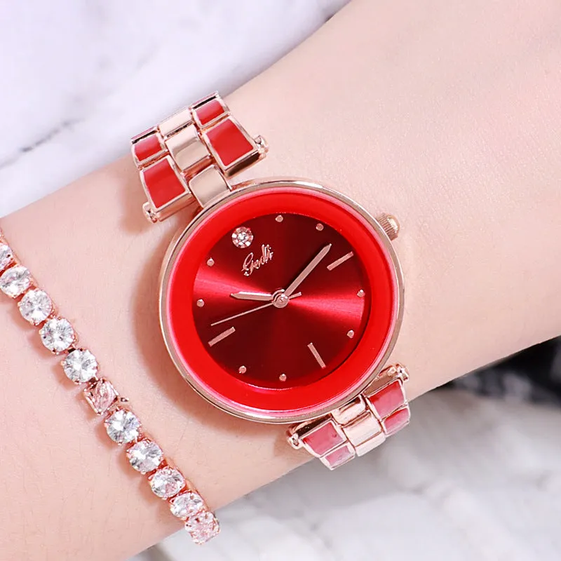 Simple Dial Steel Strap Women's Watch