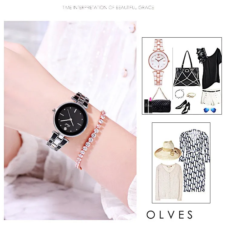 Simple Dial Steel Strap Women's Watch