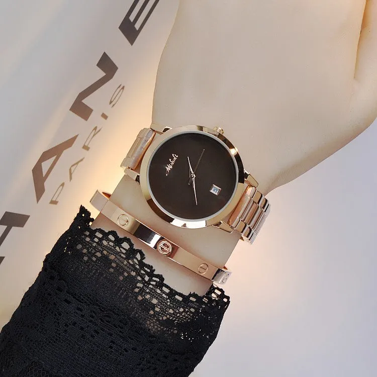 Simple Dial With Calendar Durable Women's Watch