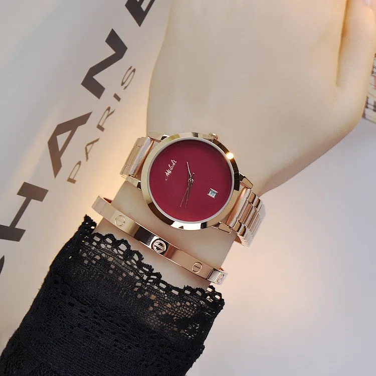 Simple Dial With Calendar Durable Women's Watch
