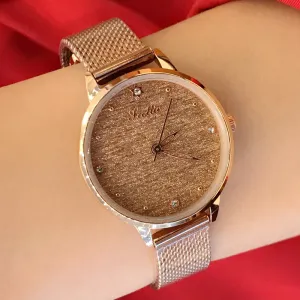 Simple Round Dial Mesh Strap Women's Watch