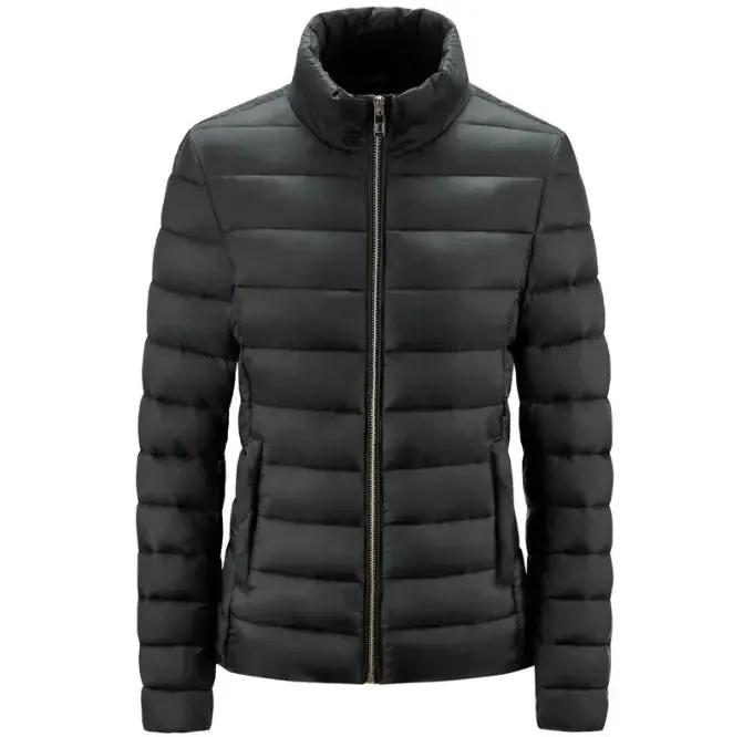 Simple Women's Stand-up Collar Puffer Jacket