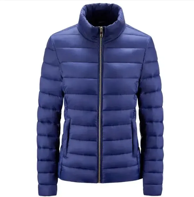 Simple Women's Stand-up Collar Puffer Jacket