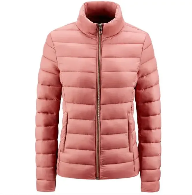 Simple Women's Stand-up Collar Puffer Jacket