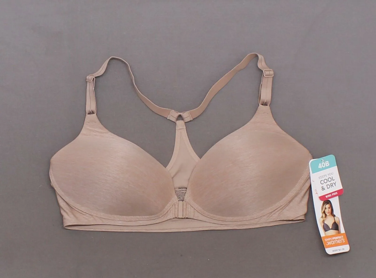 Simply Perfect By Warner's Women's Cooling Racerback Wirefree Bra