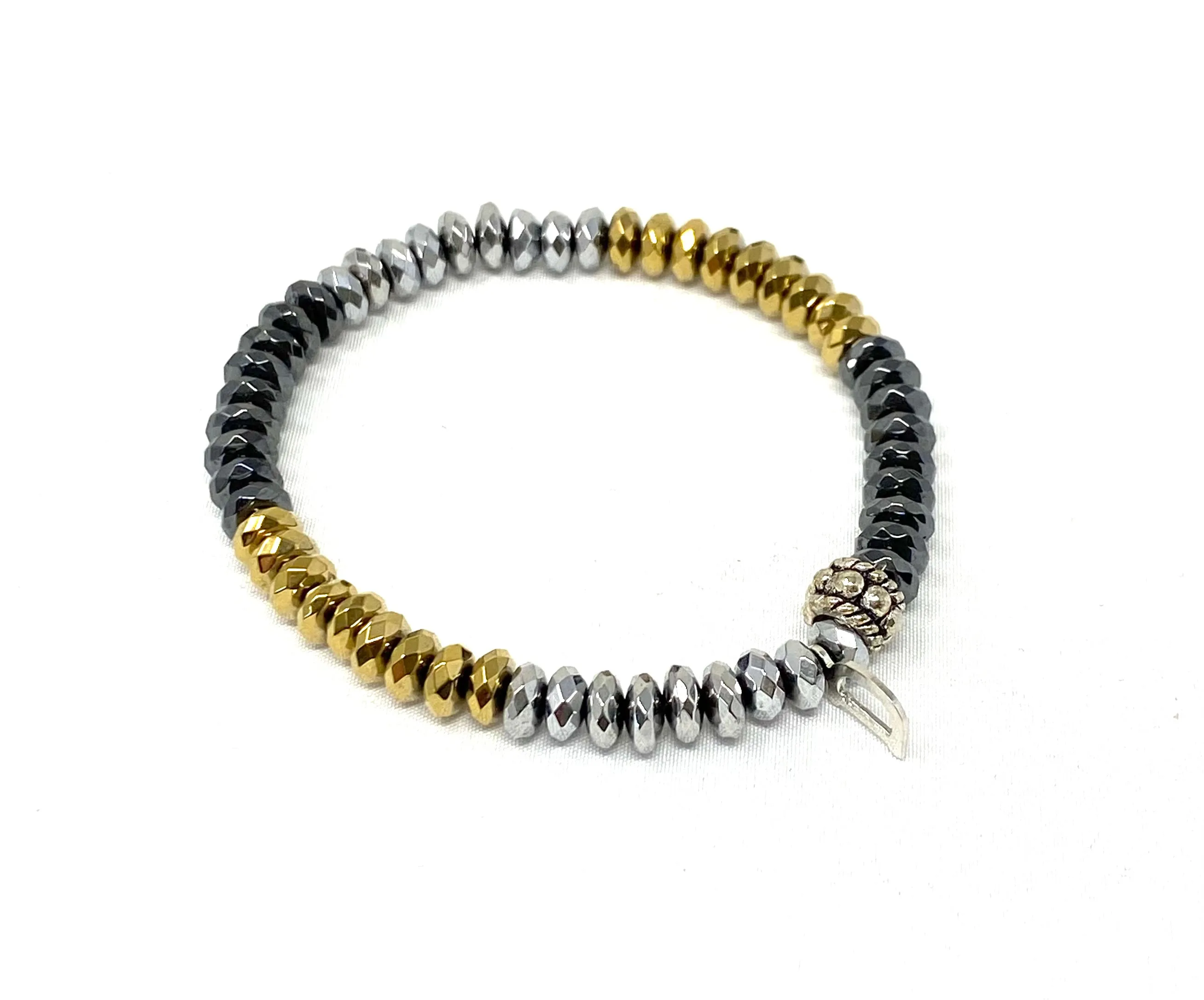 Single Strand DASH Hematite Bracelet