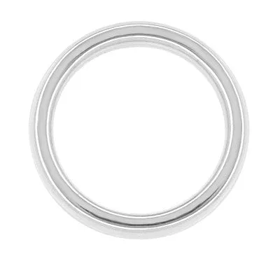 Size 4 - Women's 3 mm Heavy "Comfortable Fit" Wedding Band in 14 Karat White Gold
