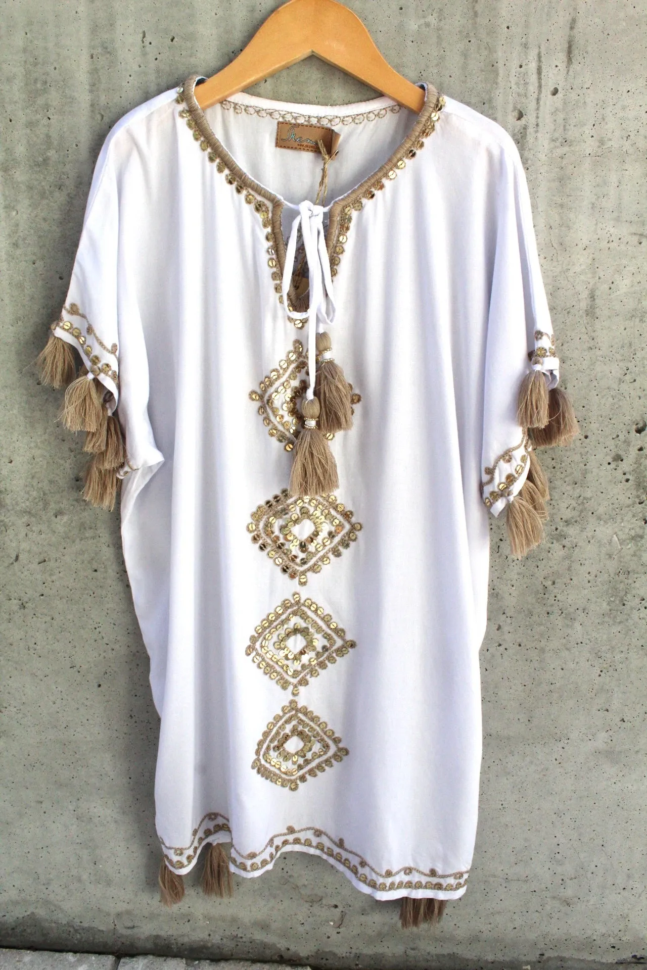 Skemo Teen Bling Short Kaftan White