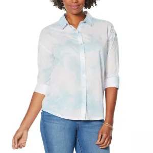 Skinnygirl Women's Ride The Wave Button Down Hi Low Shirt