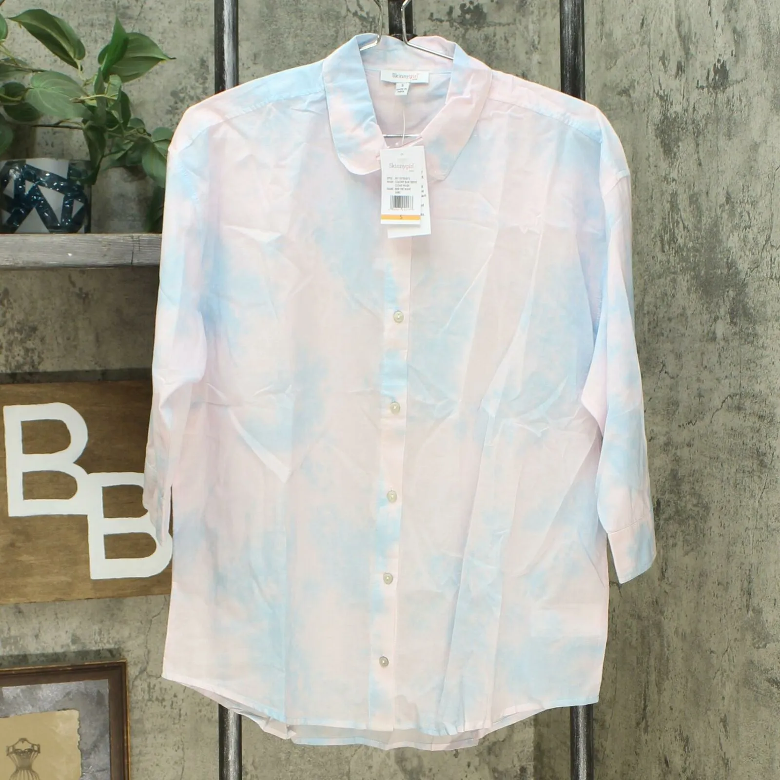 Skinnygirl Women's Ride The Wave Button Down Hi Low Shirt