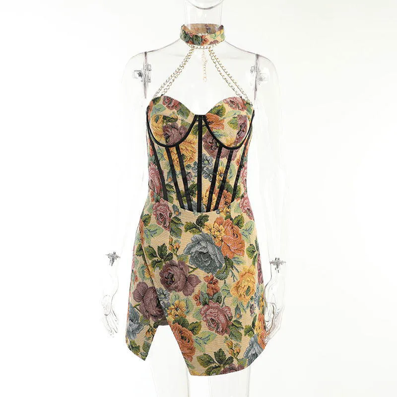 Sleeveless Floral Print Dresses