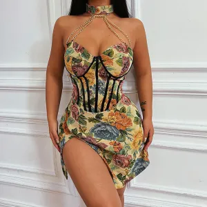 Sleeveless Floral Print Dresses