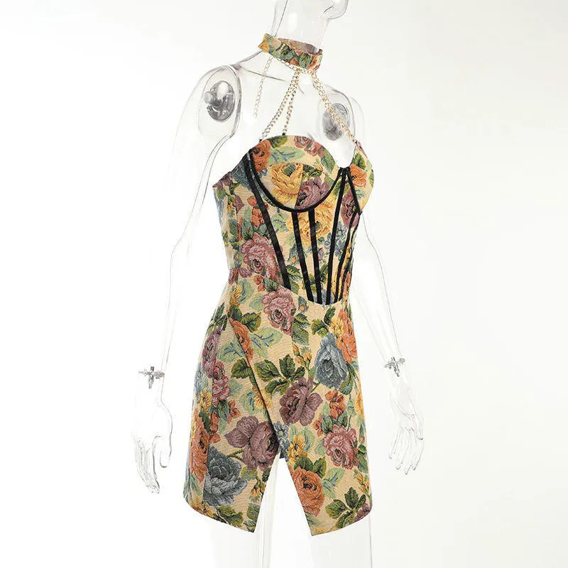 Sleeveless Floral Print Dresses