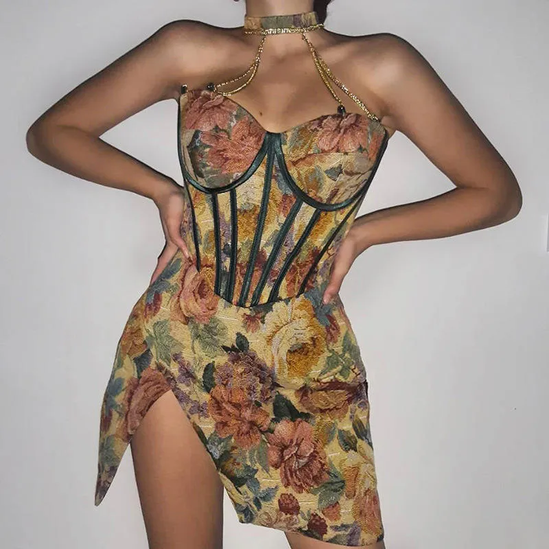 Sleeveless Floral Print Dresses