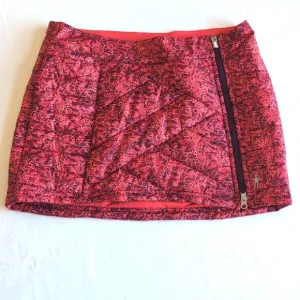 Smartwool Zip Front Puffer Mini Skirt Pink Snakeskin Print Women's Size M