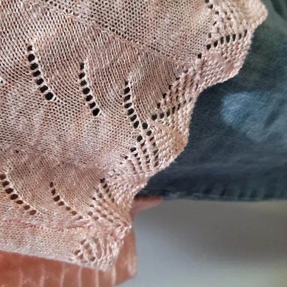SOFT SURROUNDINGS CABLE KNIT PULLOVER SWEATER V NECK SHIRT TOP ORANGE WOMEN SZ M