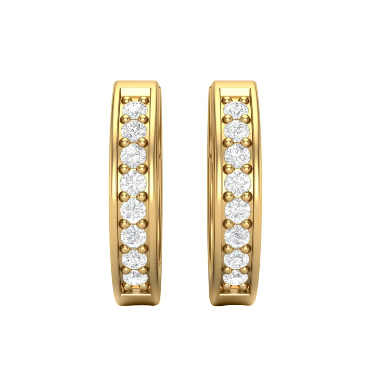 Solid 925 Sterling Silver Round Moissanite Diamond Huggie Hoops Small Earrings for women's