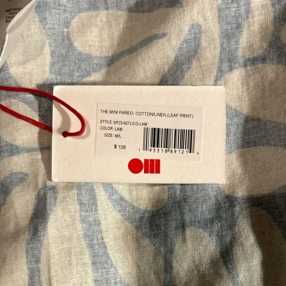 Solid &amp; Striped NWT Women's Blue The Mini Linen-blendPareo Cover-up in Sz M-L