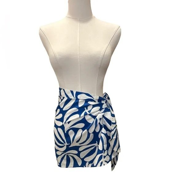 Solid &amp; Striped NWT Women's Blue The Mini Linen-blendPareo Cover-up in Sz M-L