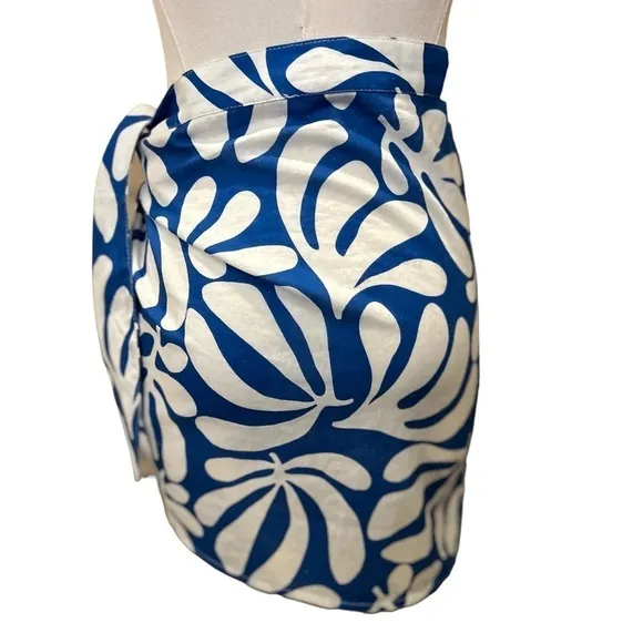 Solid &amp; Striped NWT Women's Blue The Mini Linen-blendPareo Cover-up in Sz M-L