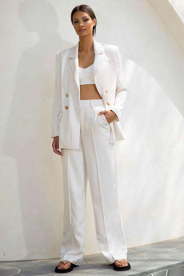Solid Color Blazer 3 Piece Set