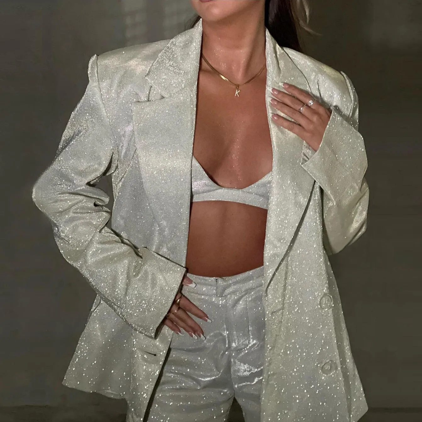 Solid Color Blazer 3 Piece Set