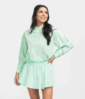 Southern Shirt Hybrid Cropped Hoodie - Island Reef