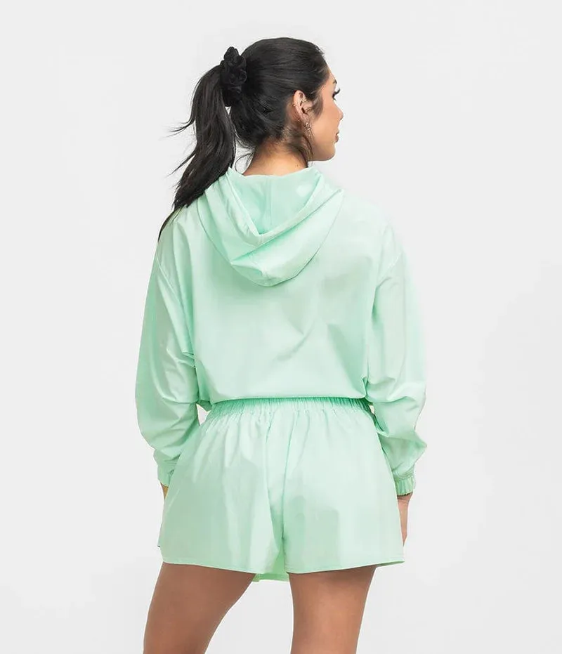 Southern Shirt Hybrid Cropped Hoodie - Island Reef