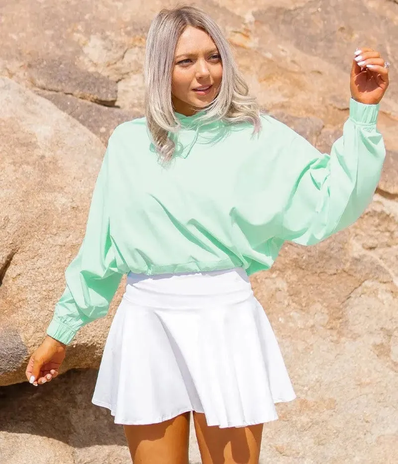 Southern Shirt Hybrid Cropped Hoodie - Island Reef