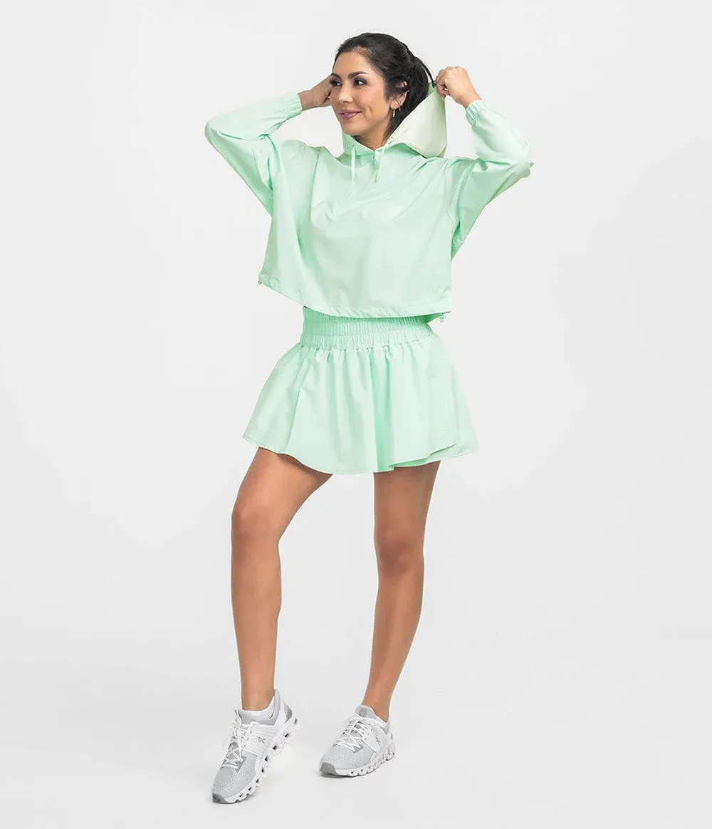 Southern Shirt Hybrid Cropped Hoodie - Island Reef
