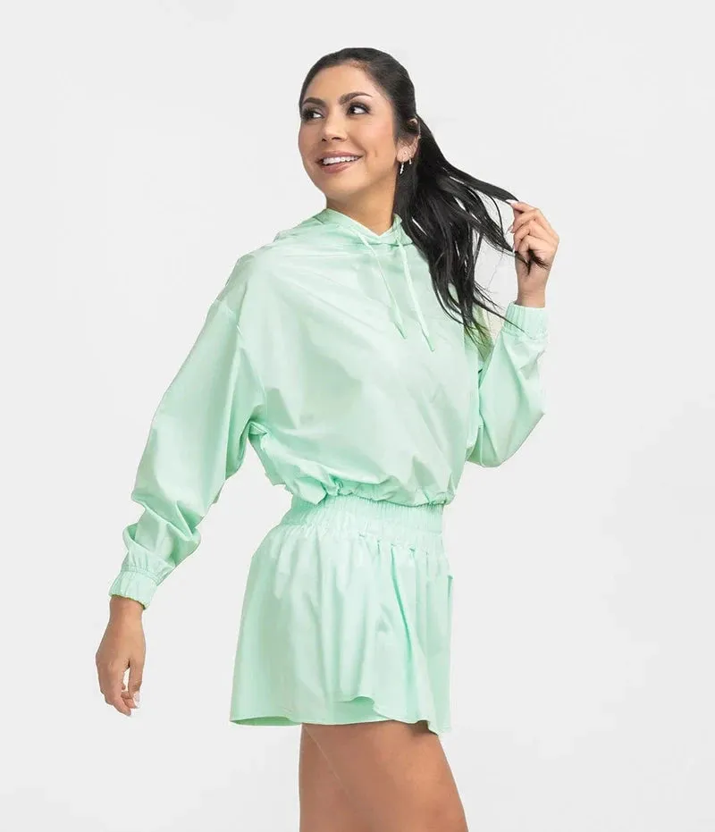 Southern Shirt Hybrid Cropped Hoodie - Island Reef