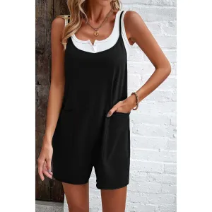 Spaghetti Strap Romper with Pocket