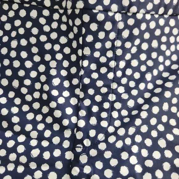 SPANX Sunshine Shorts 6&quot; Navy White Pantited Dot Women's Size Large