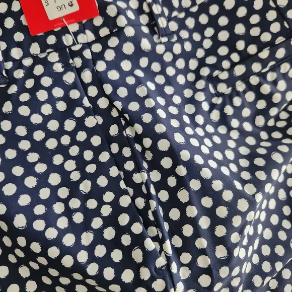SPANX Sunshine Shorts 6&quot; Navy White Pantited Dot Women's Size Large